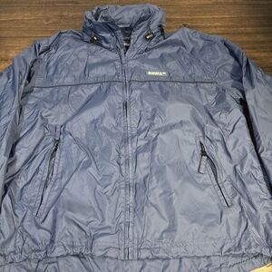Roots Athletics 73 Full Zip Windbreaker Jacket Men's Small Blue Hooded